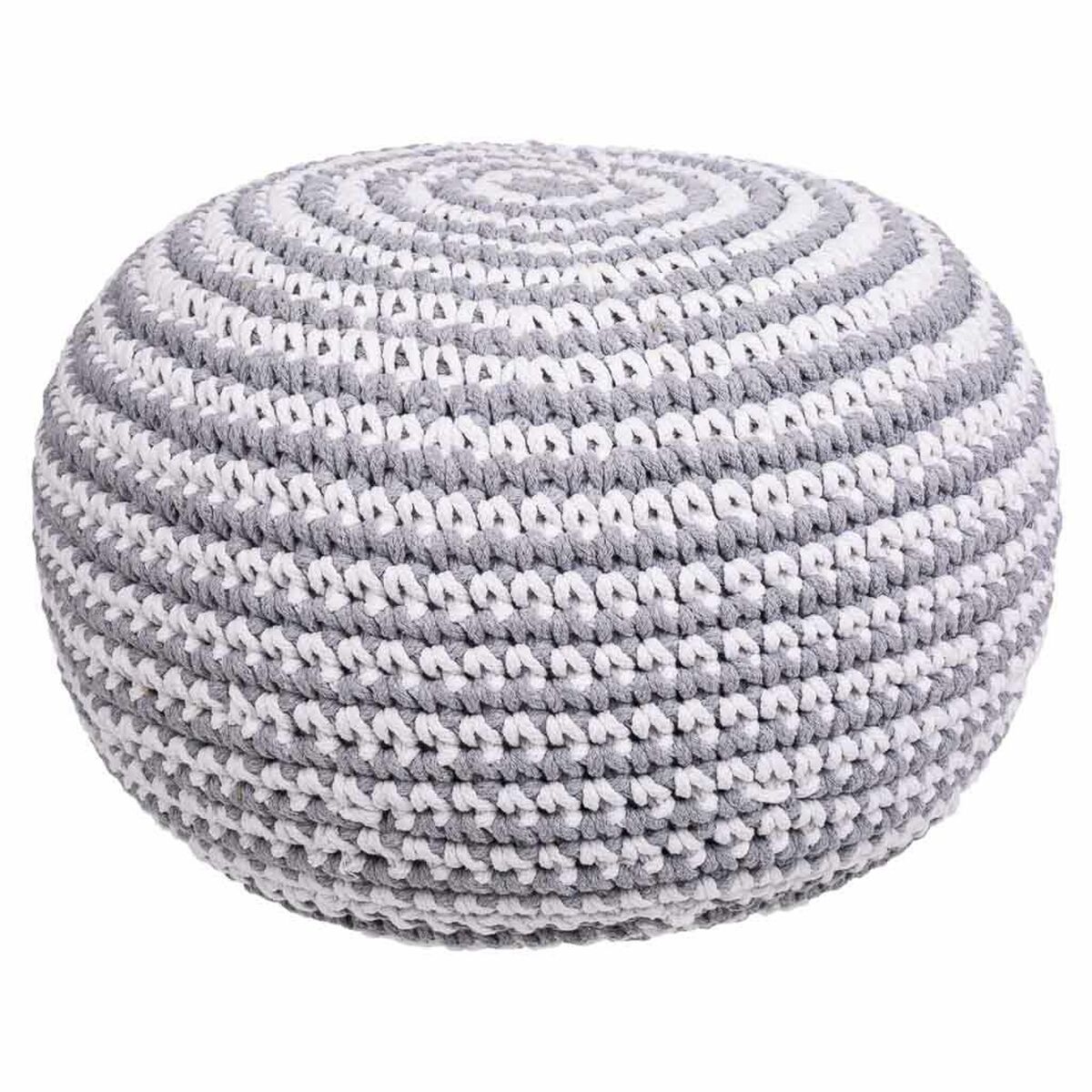 Puff Alexandra House Living Vit Grå polystyren 45 x 30 x 45 cm