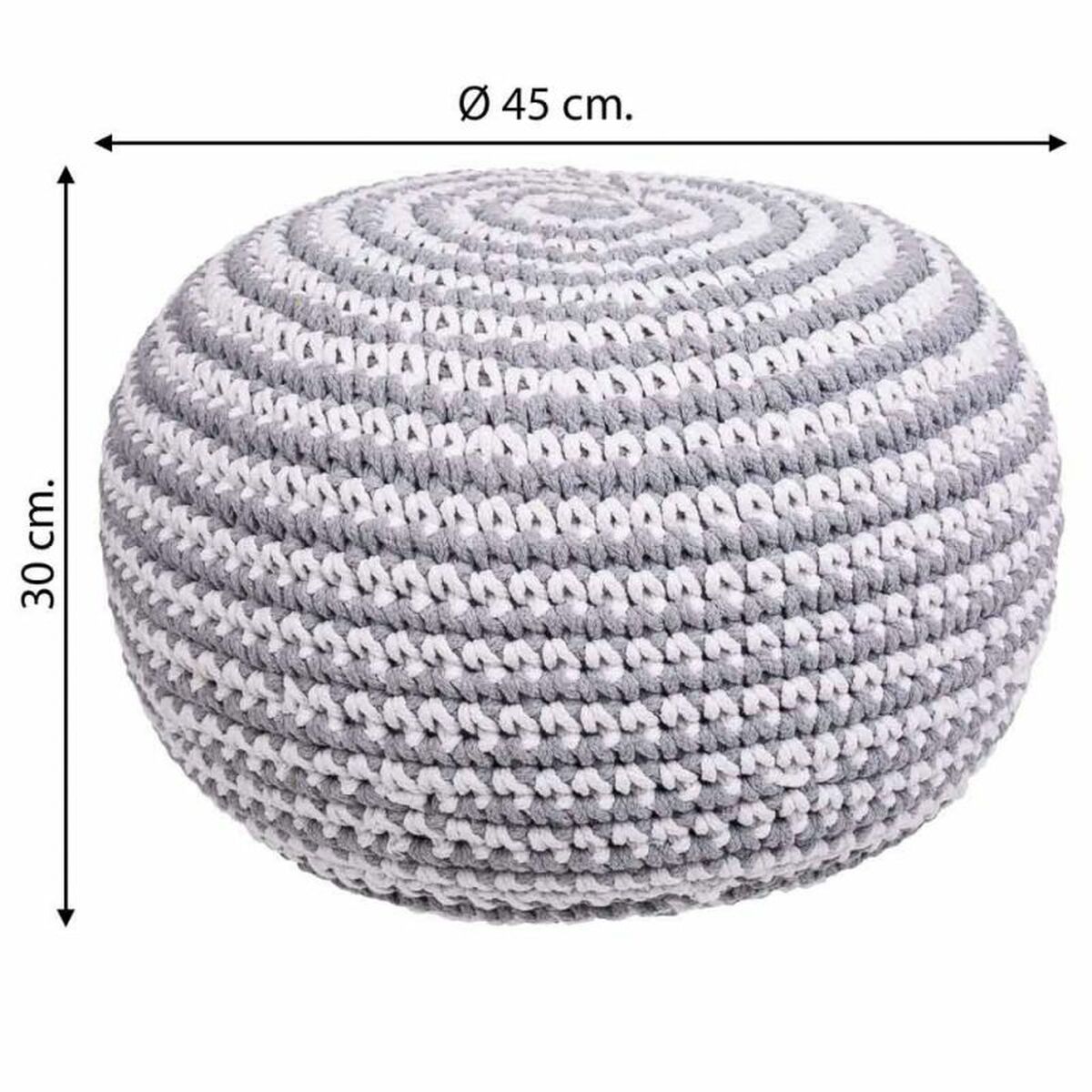 Puff Alexandra House Living Vit Grå polystyren 45 x 30 x 45 cm - 5