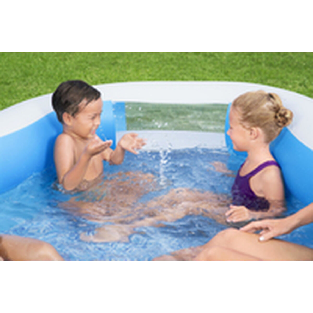 Bestway Uppblåsbar Familjepool 270x198x51 cm +6 År Trädgård 54409 - 15