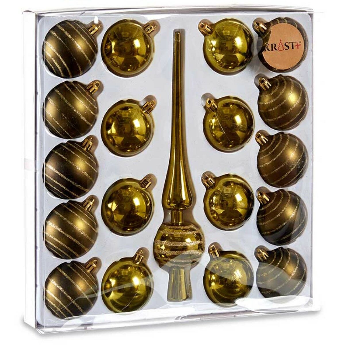 Julgranskula Krist+ Grön PVC Hängdekoration 19 Delar - 2