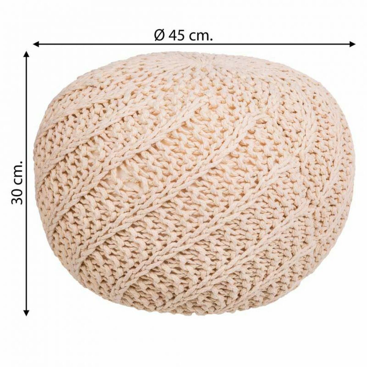 Puff Alexandra House Living Kräm polystyren 45 x 30 x 45 cm - 6