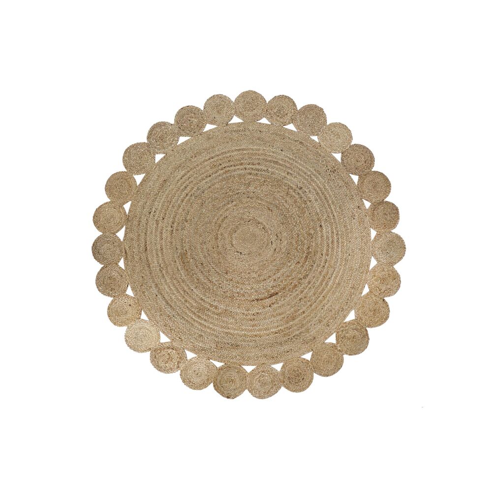 Matta DKD Home Decor 200 x 200 x 1 cm Naturell Brun Polyester Jute