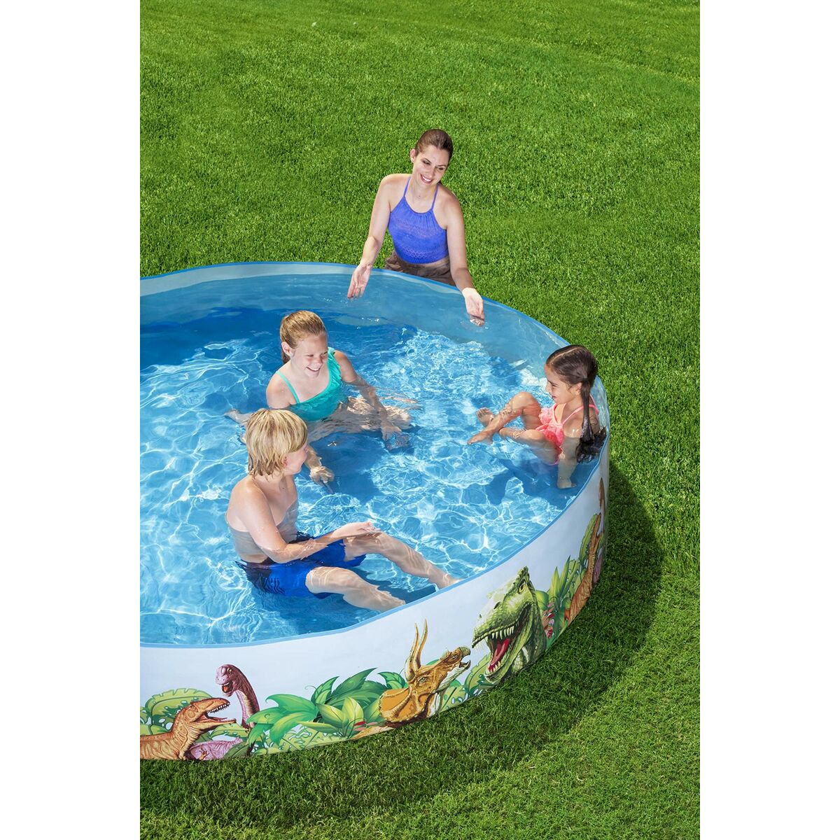 Bestway Styv Barn Pool PVC Dinosaurier 244x46 cm +3 År Trädgård 55001 - 2