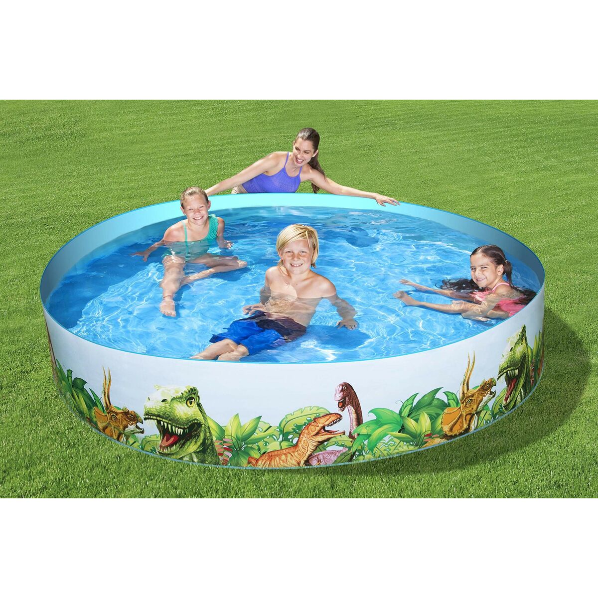 Bestway Styv Barn Pool PVC Dinosaurier 244x46 cm +3 År Trädgård 55001 - 14