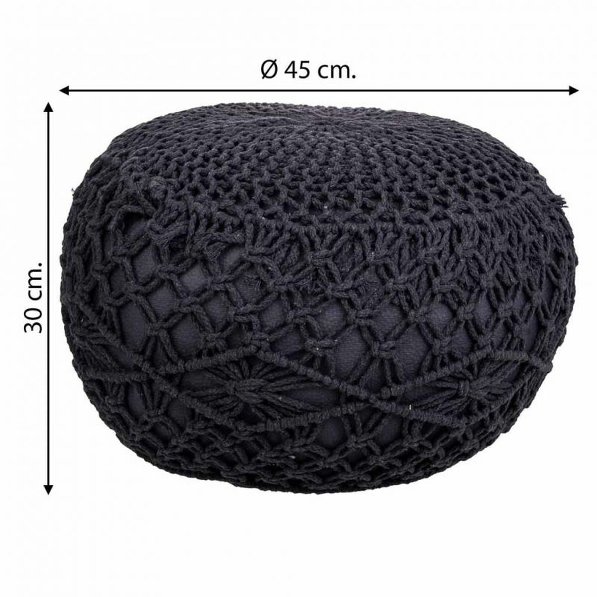 Puff Alexandra House Living Mörkgrå polystyren 45 x 30 x 45 cm - 5