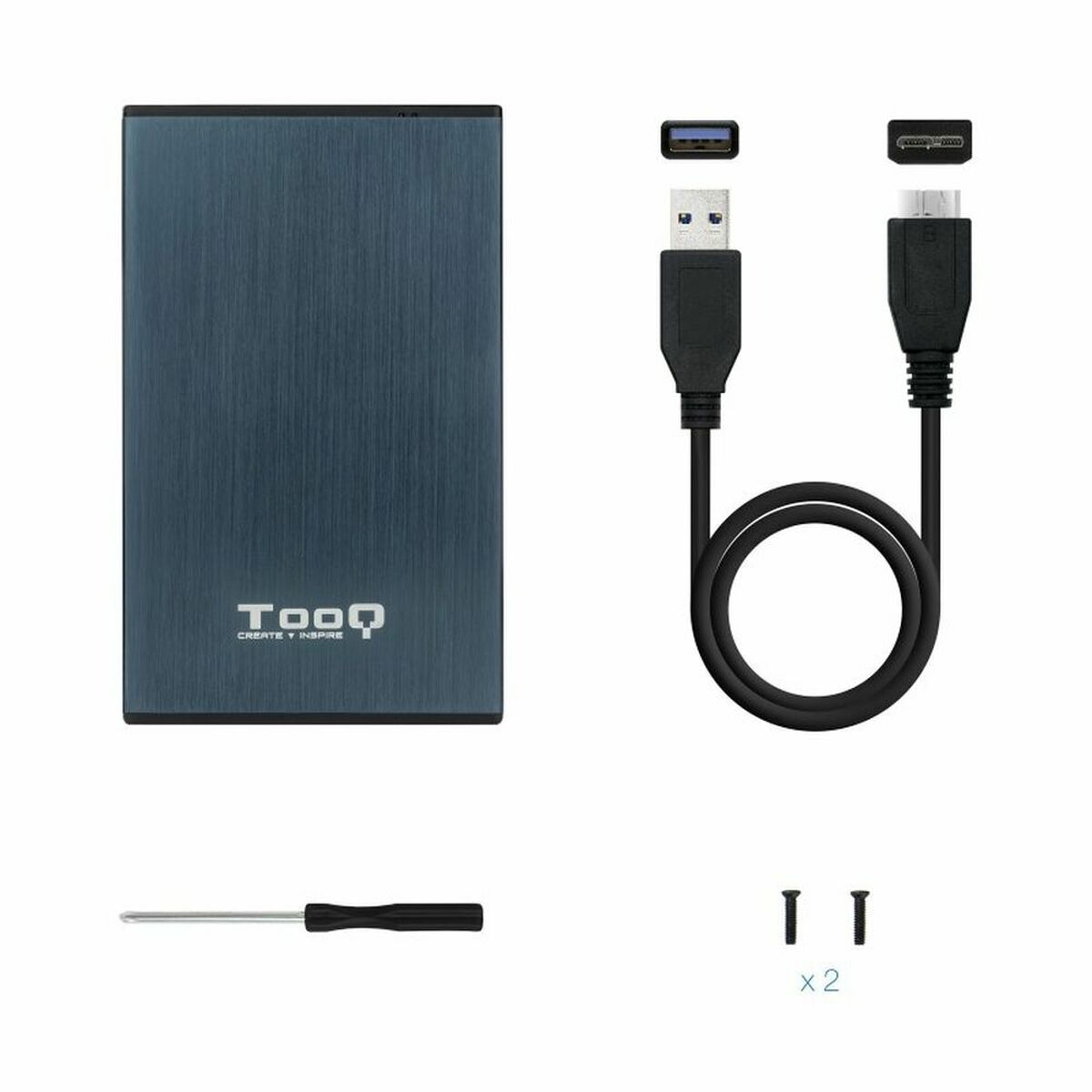 Hårddiskkabinett TooQ TQE-2527PB Svart 2,5" - 3
