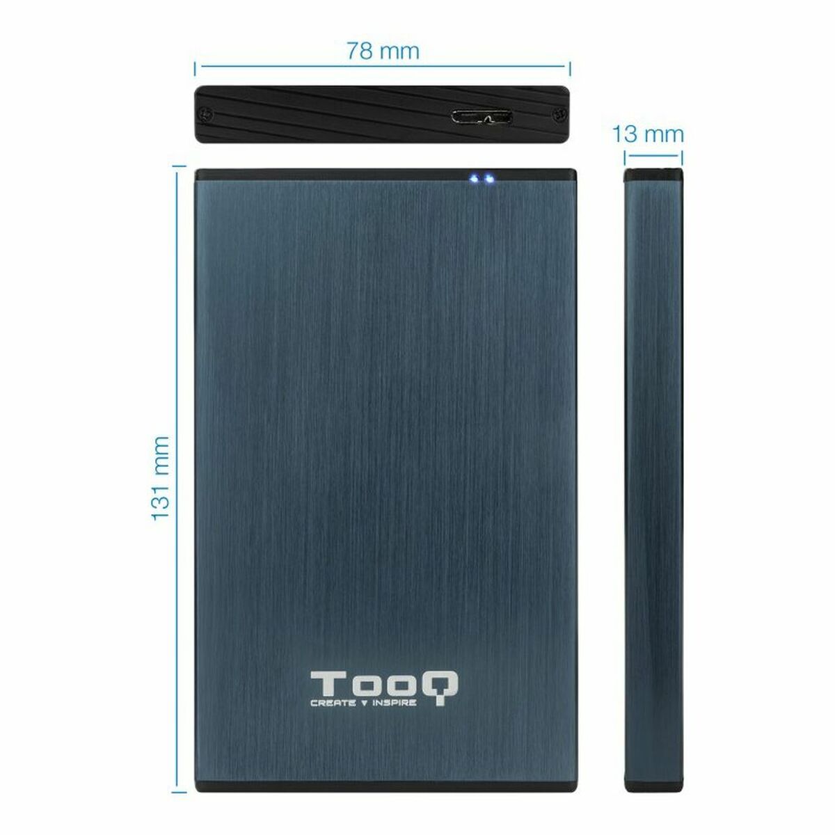 Hårddiskkabinett TooQ TQE-2527PB Svart 2,5" - 4