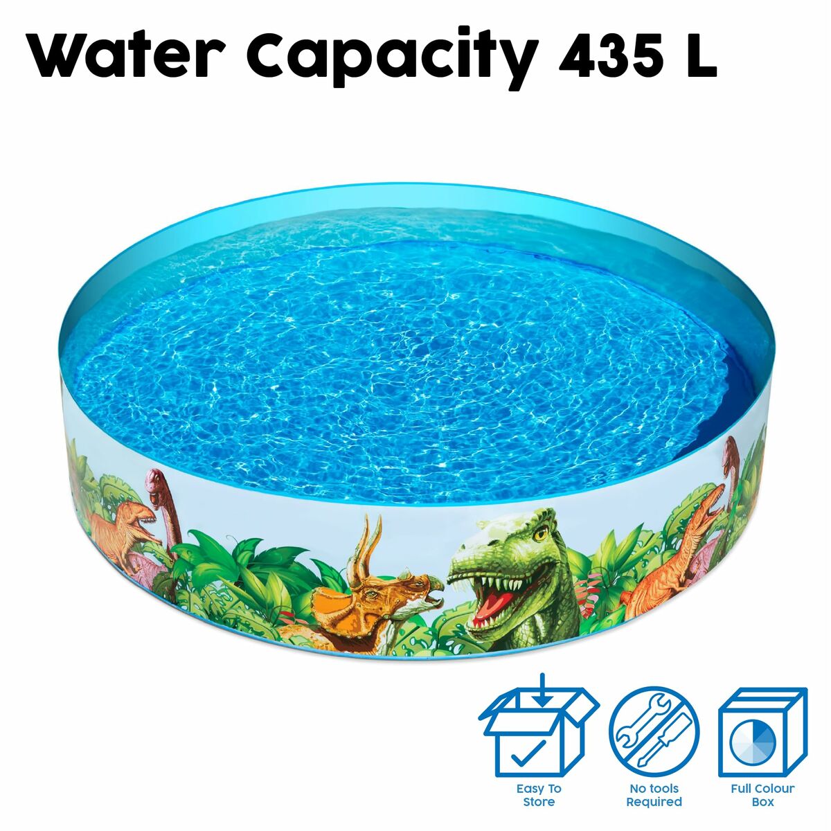 Bestway Hård Barnpool PVC Dinosaurier 183x38 cm +2 År Trädgård 55022 - 7