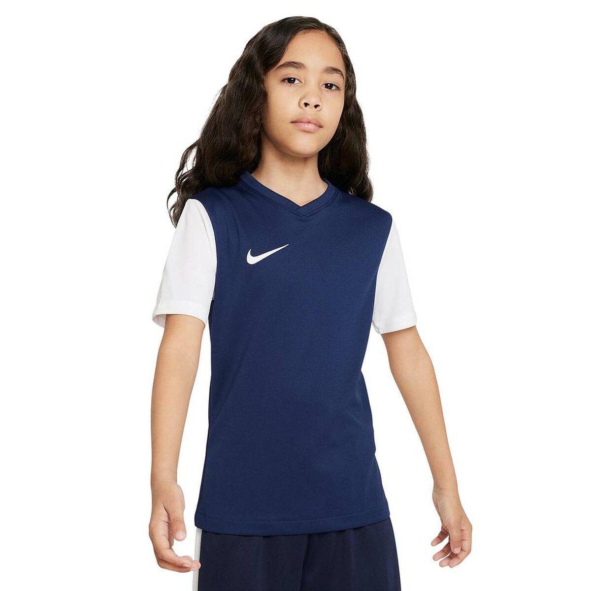 Barn T-shirt med kortärm Nike TIEMPO PREMIER 2 TEE DH8389 410 Marinblå