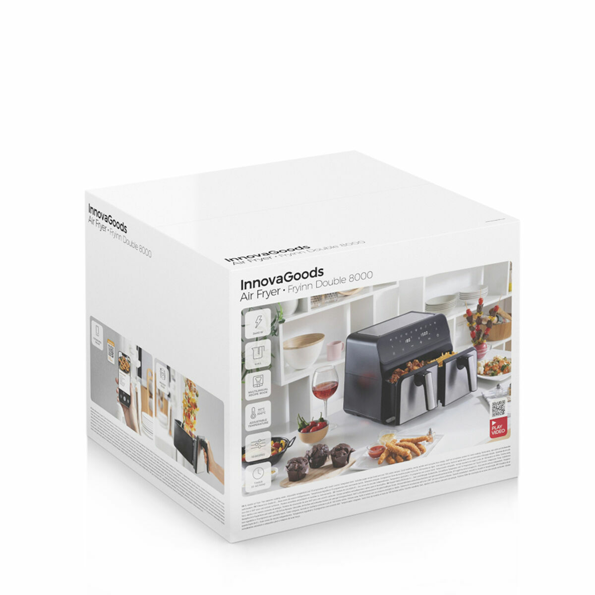 Luftfritös InnovaGoods Svart 3400 W 8 L Rostfritt stål (Renoverade A) - 2