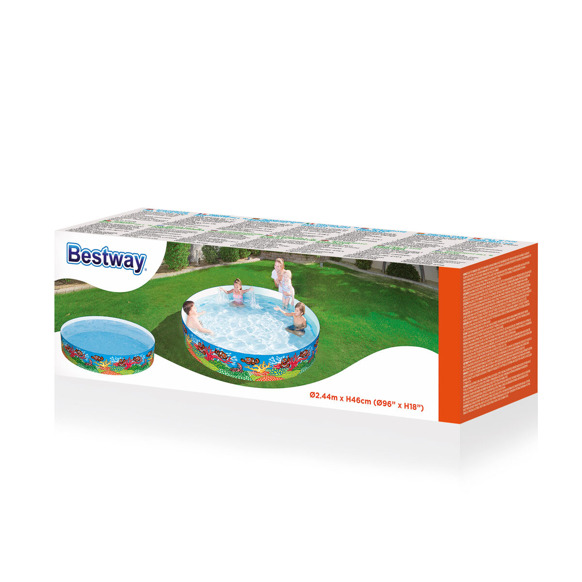 Bestway Barn Hård PVC Pool Marina 244x46 cm +3 År Trädgård 55031 - 3
