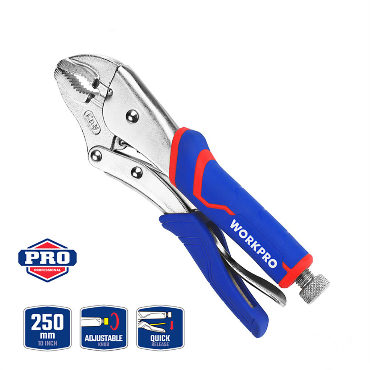 Låstång Workpro pro cr-m Resistent Justerbar Justerbart Handtag i två material 250 mm - 3