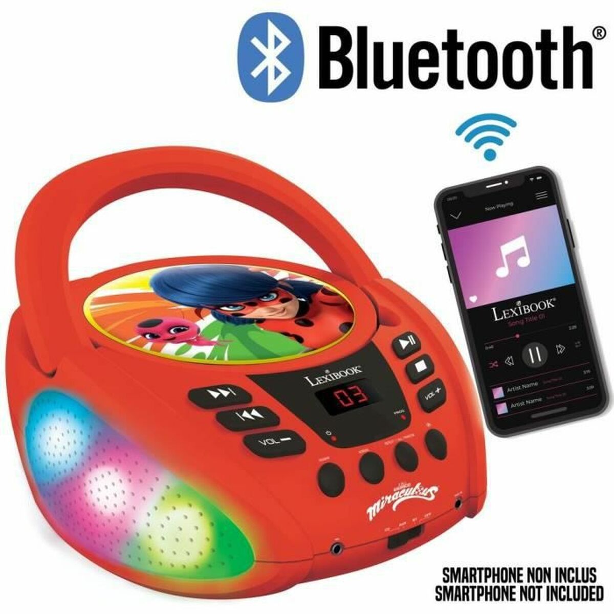 CD/MP3-spelare Lexibook Miraculous Bluetooth 5.0 Röd - 4