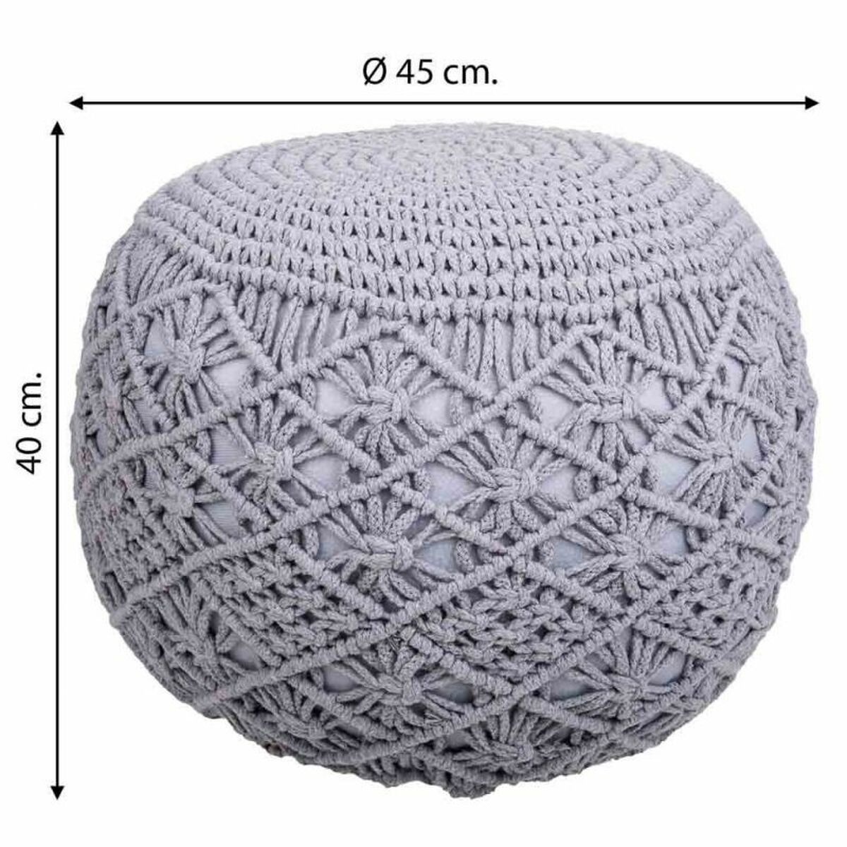 Puff Alexandra House Living Ljusgrå polystyren 45 x 40 x 45 cm - 5