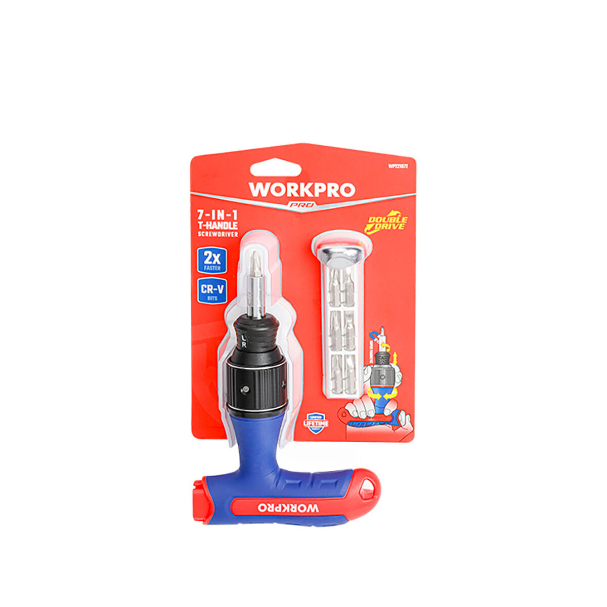 Carraca-skruvmejsel Workpro 8 Delar - 2