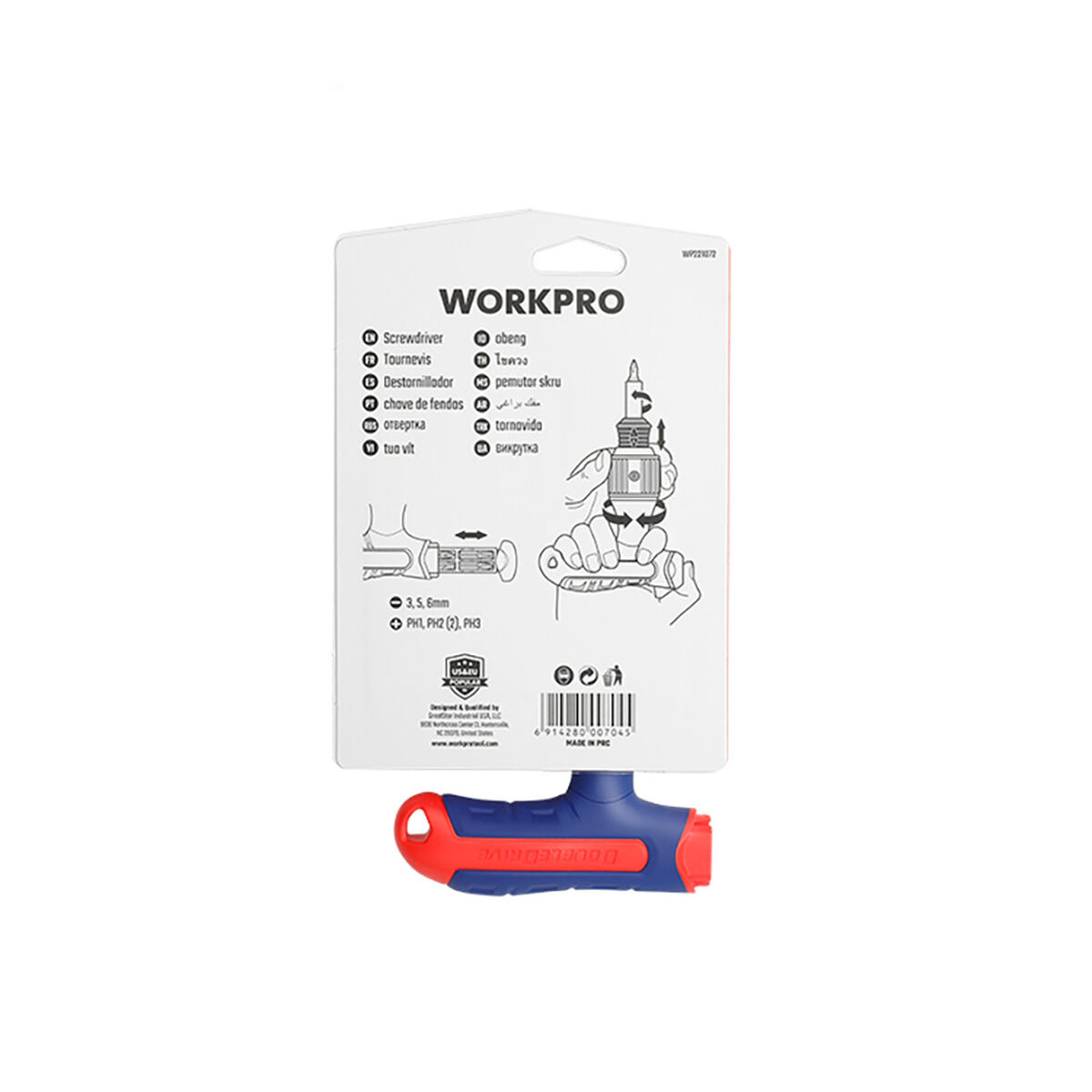 Carraca-skruvmejsel Workpro 8 Delar - 3