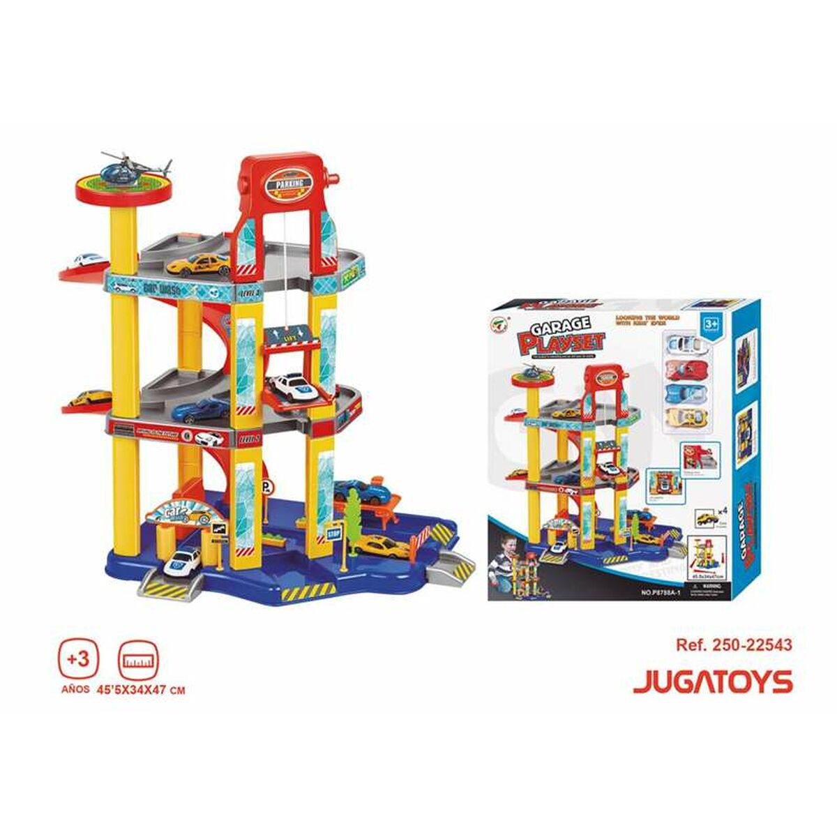 Parkeringsgarage med fordon 34 x 47 cm - 2