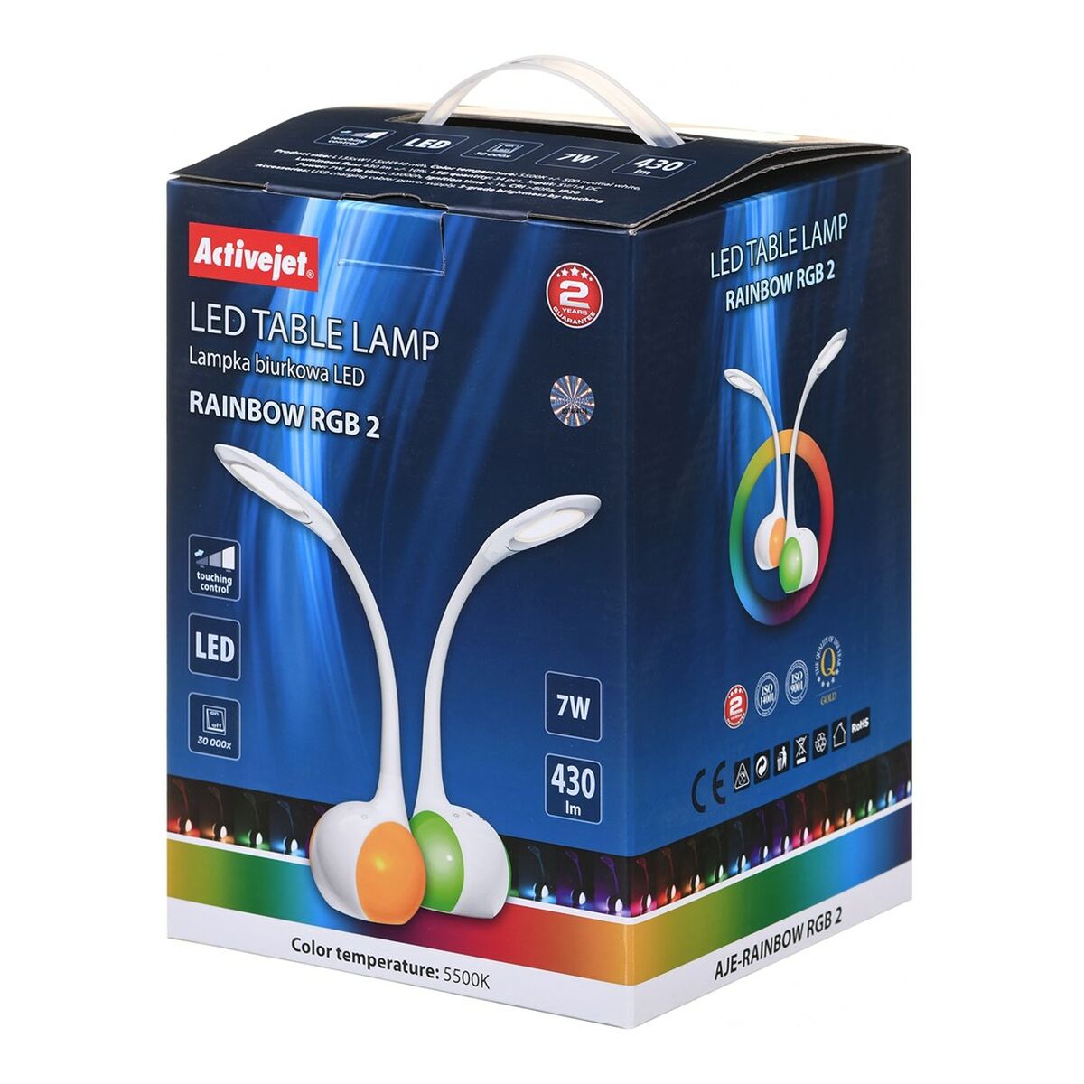 Skrivbordslampa Activejet AJE-RAINBOW 2 Vit 7 W 430 Lm
