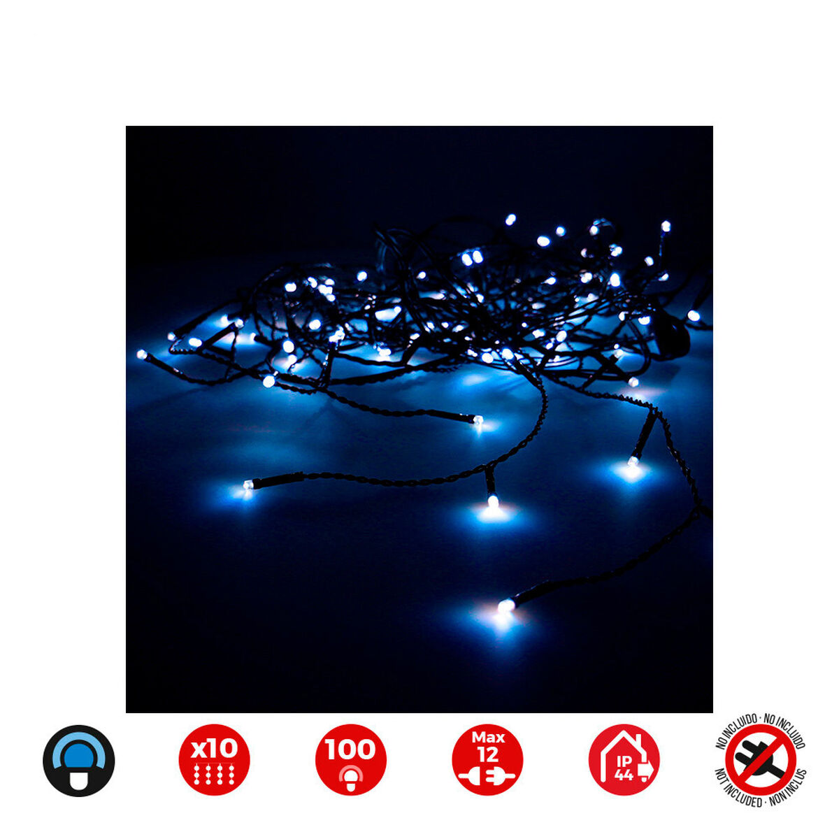 Gardinbelysning med LED EDM 71259 1,8 W Blå Transparent 2 x 1 m (1 antal) - 3
