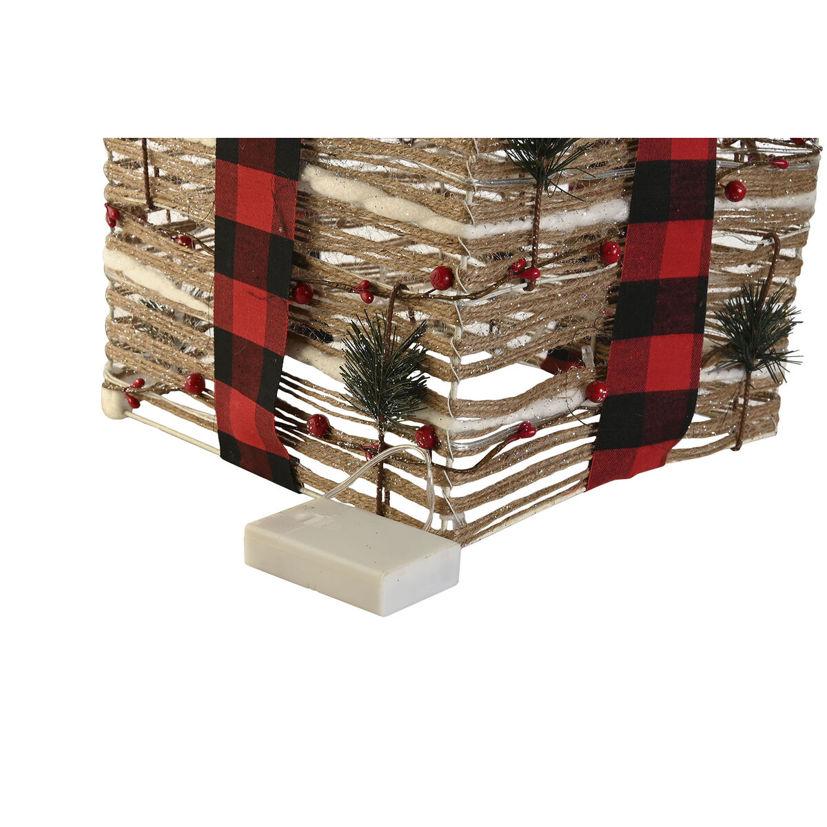 Julgranskula DKD Home Decor Röd Naturell 25 x 25 x 25 cm (3 Delar) - 3