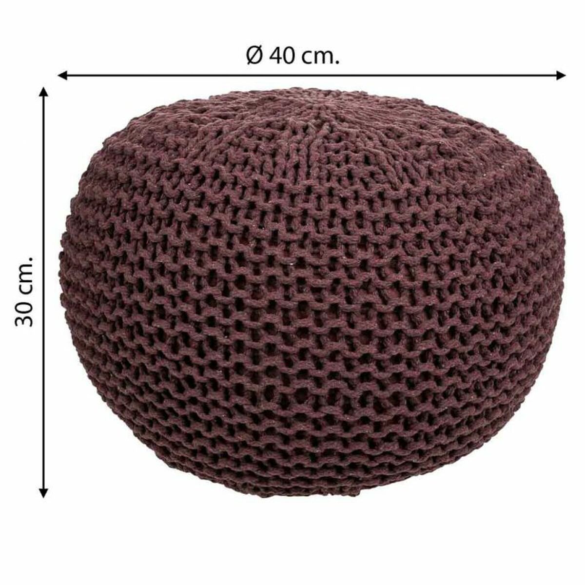 Puff Alexandra House Living Mörkbrun polystyren 40 x 30 x 40 cm - 5
