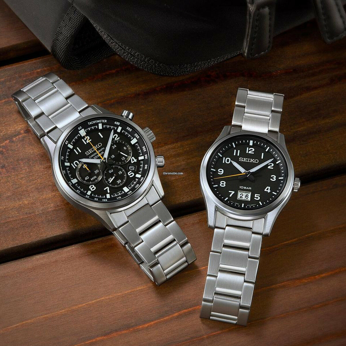 Herrklocka Seiko SSB447P1 Svart Silvrig - 2
