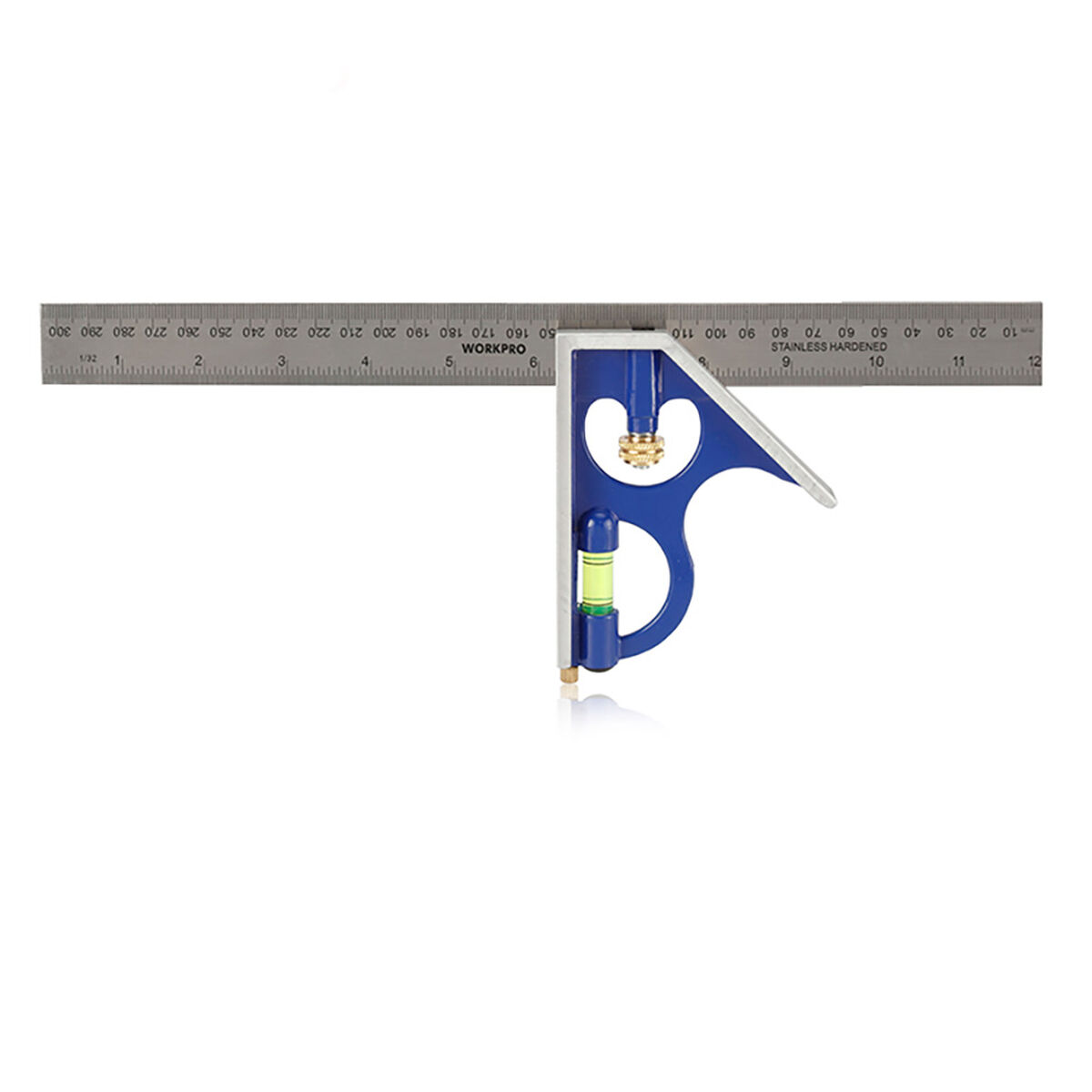 Rätvinklig linjal Workpro 300 mm Aluminium