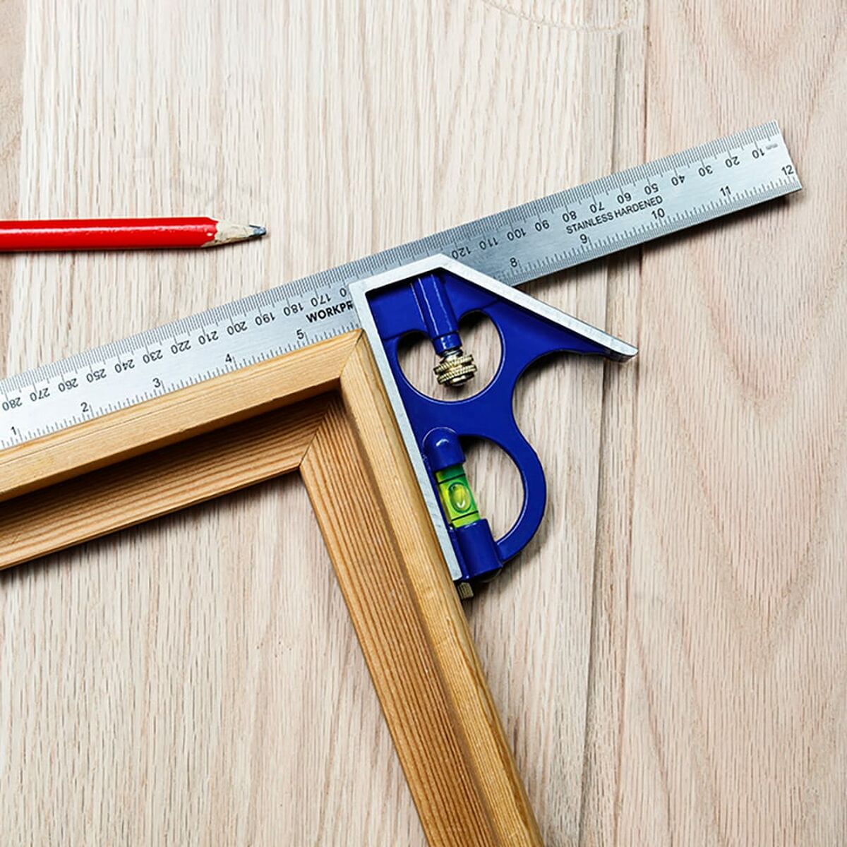 Rätvinklig linjal Workpro 300 mm Aluminium - 3