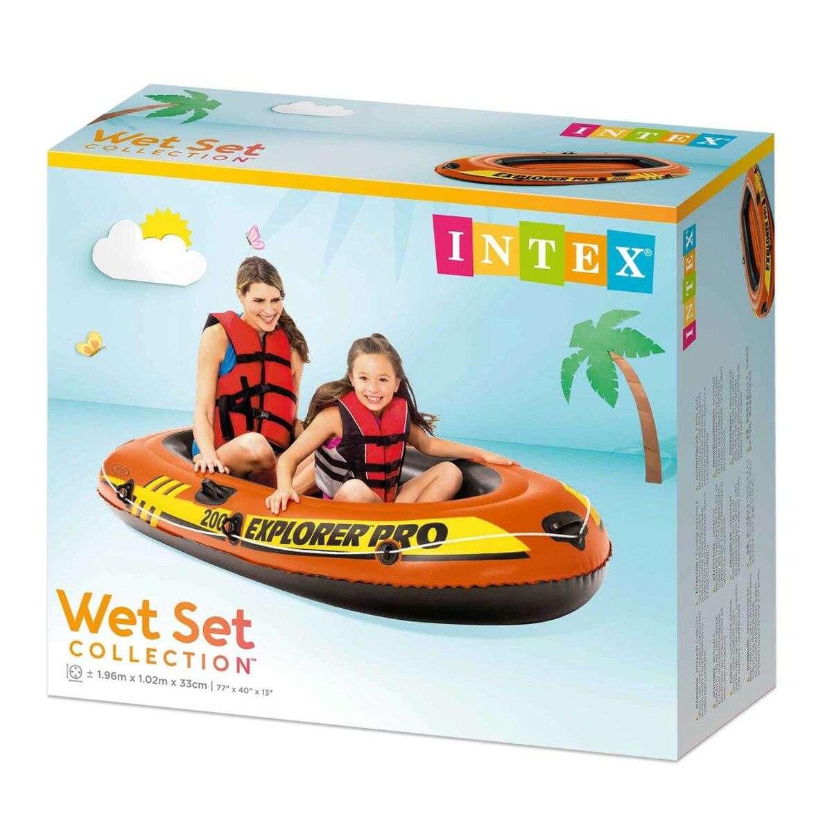 Uppblåsbar båt Intex Explorer Pro 200 3 antal 196 x 33 x 102 cm - 2