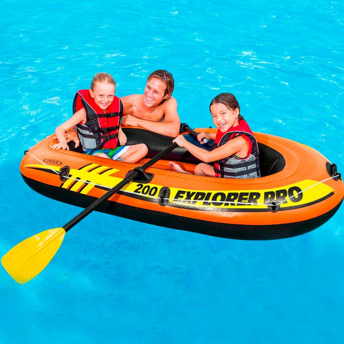 Uppblåsbar båt Intex Explorer Pro 200 3 antal 196 x 33 x 102 cm - 9