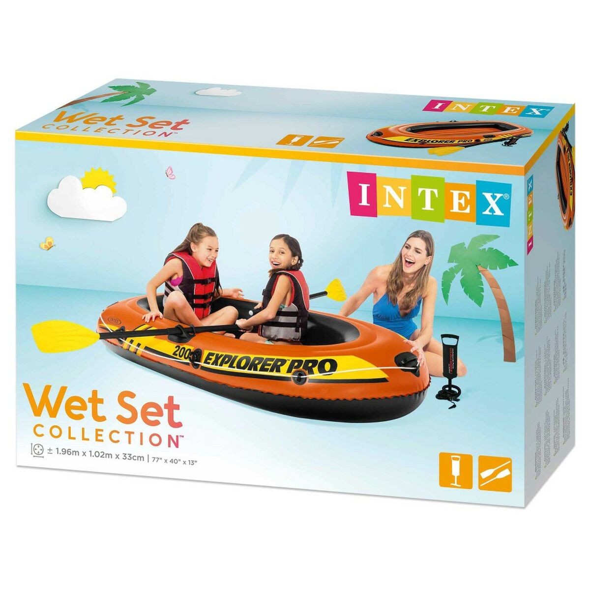 Uppblåsbar båt Intex Explorer Pro 200 3 antal 196 x 33 x 102 cm - 2