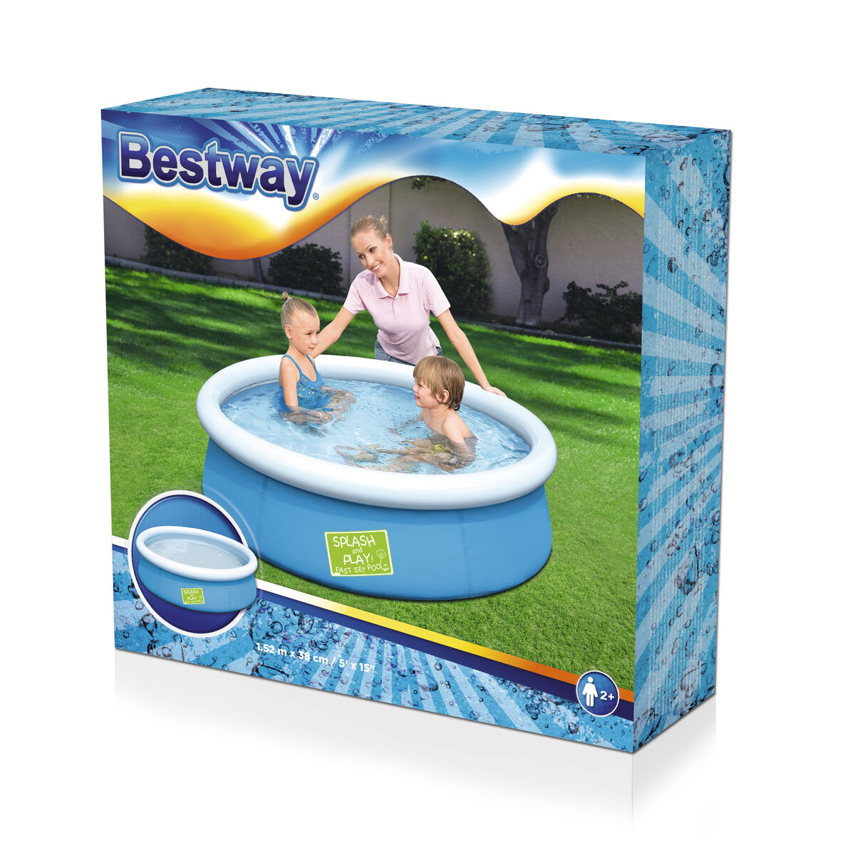 Bestway Uppblåsbar Barnpool Ring 152x38 cm +2 År Trädgård 57241 - 3