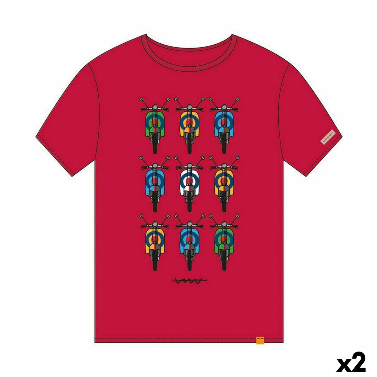 T-shirt med kortärm Cállate la Boca Röd Motorcykel L (2 antal)