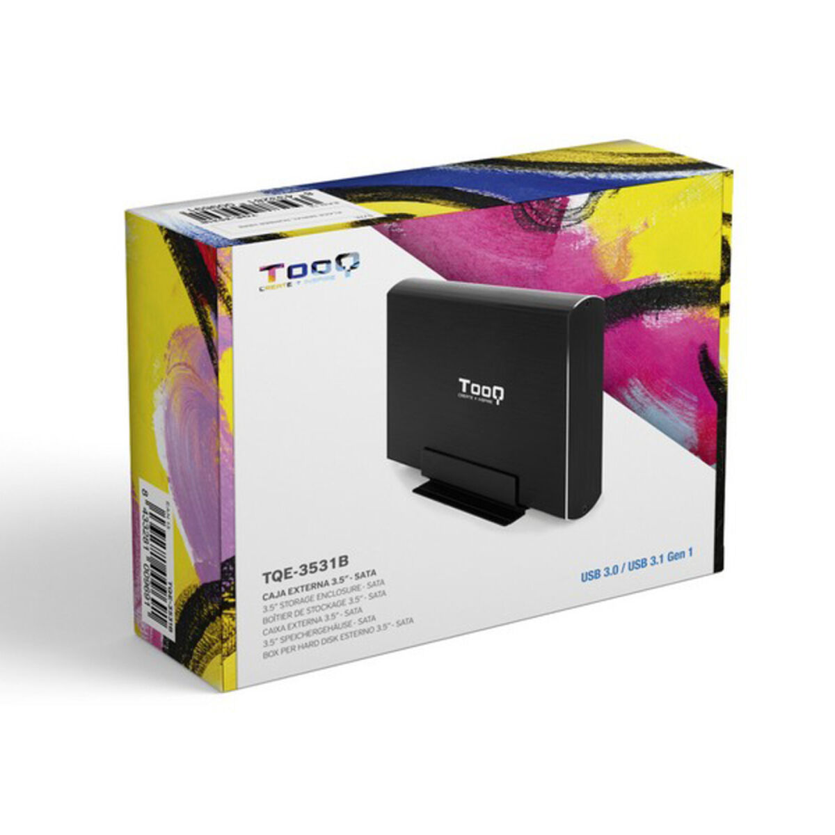 Hårddiskkabinett TooQ TQE-3531B Svart 3,5" - 6