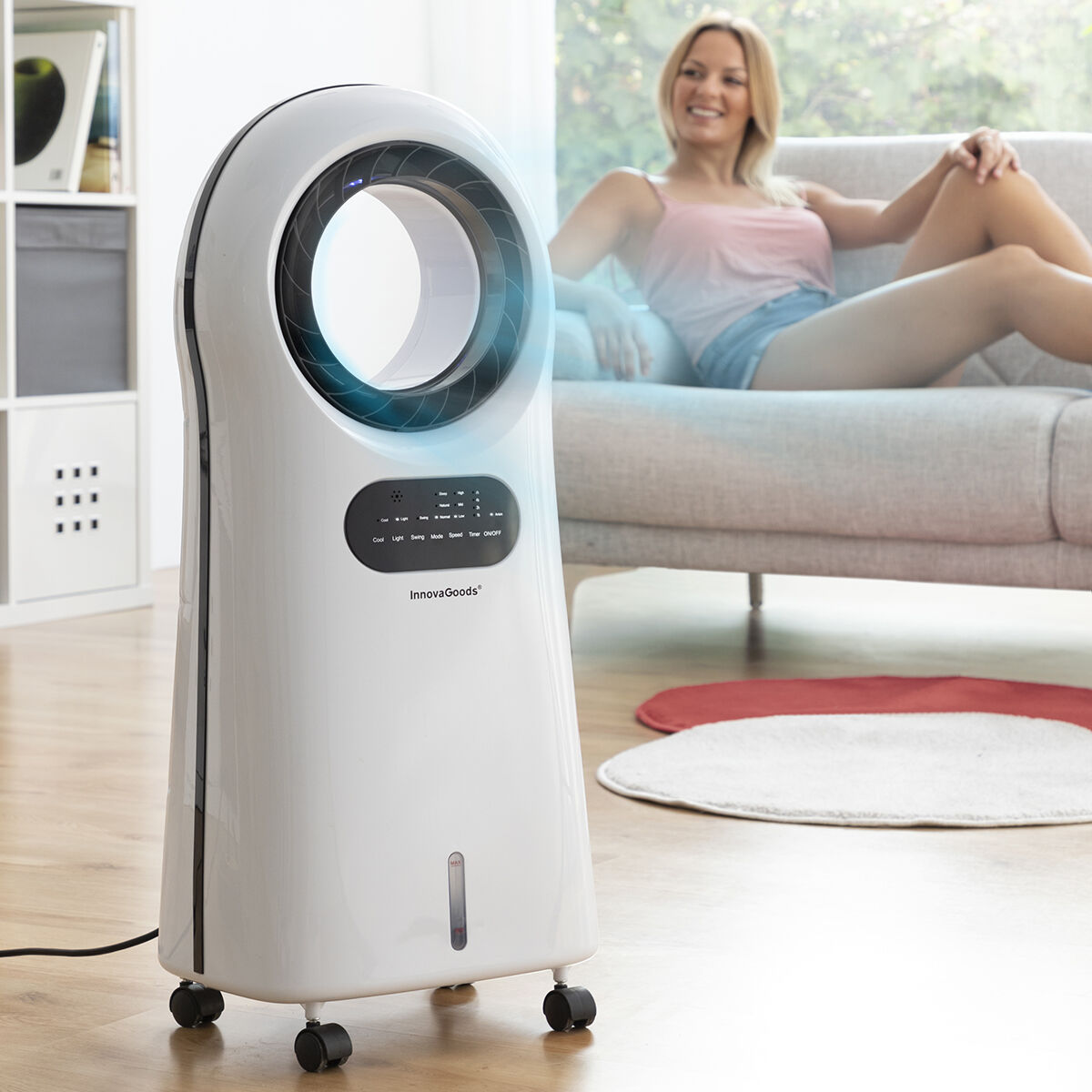 Bladlös, evaporativ luftkonditionering med LED Evareer InnovaGoods - 14