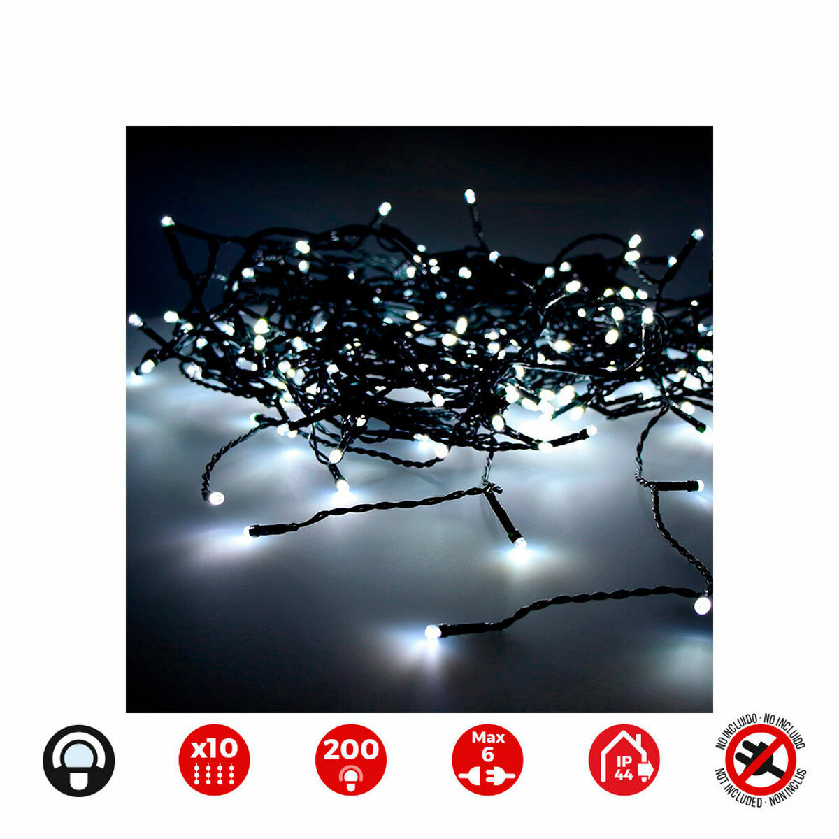 Gardinbelysning med LED EDM 71262 3,2 W 2 x 2 m Vit (1 antal) - 3