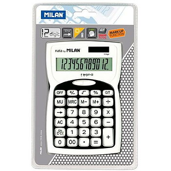 Kalkylator Milan Vit Svart 15,2 x 10 x 3,7 cm