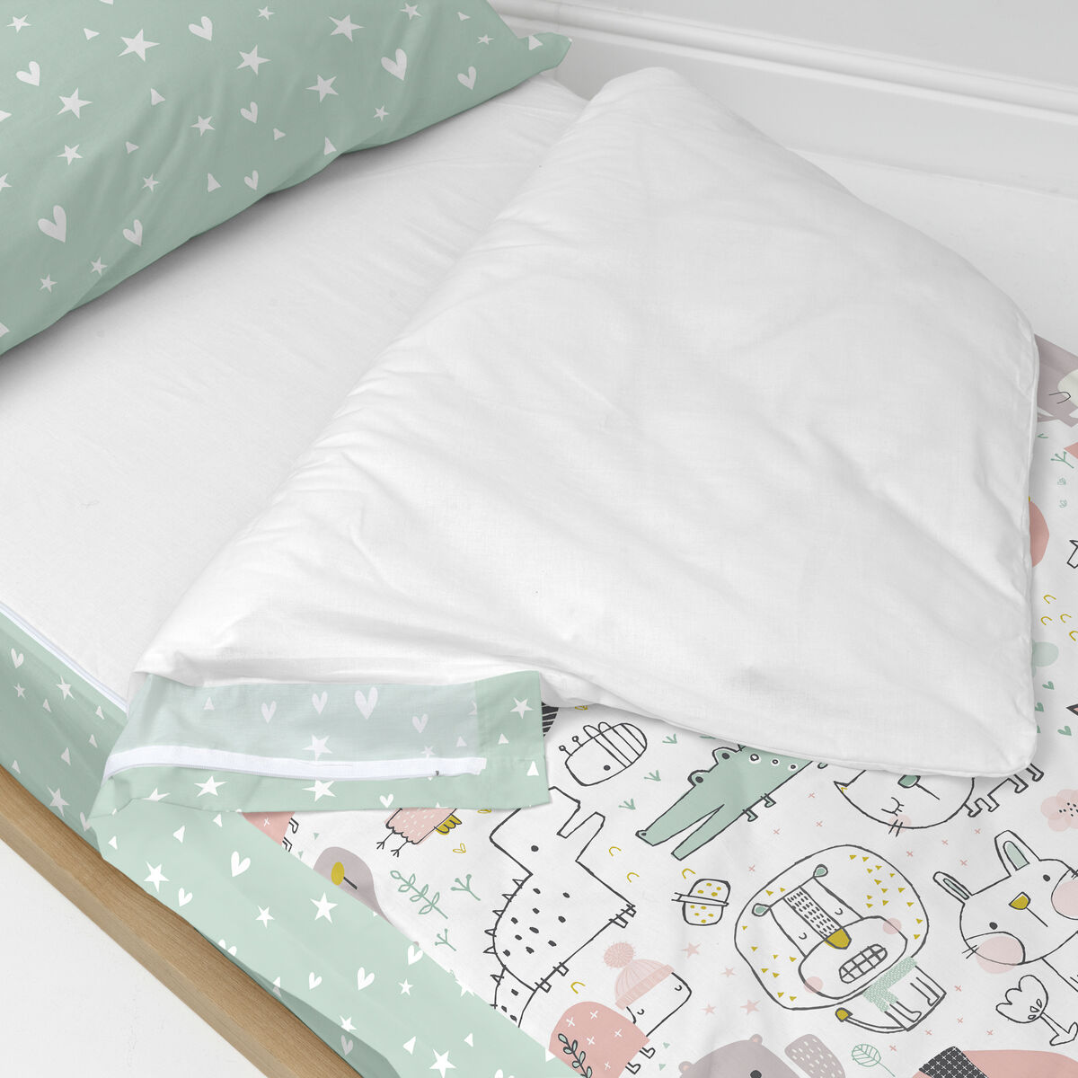 Quiltat täcke utan vadd HappyFriday Moshi Moshi Best buddies Multicolour 90 x 200 cm - 3