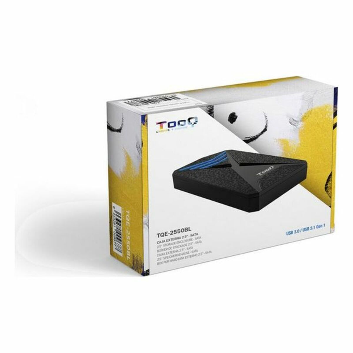 Hårddiskkabinett TooQ TQE-2550BL 2,5" USB 3.0 Blå Svart 2,5" - 2