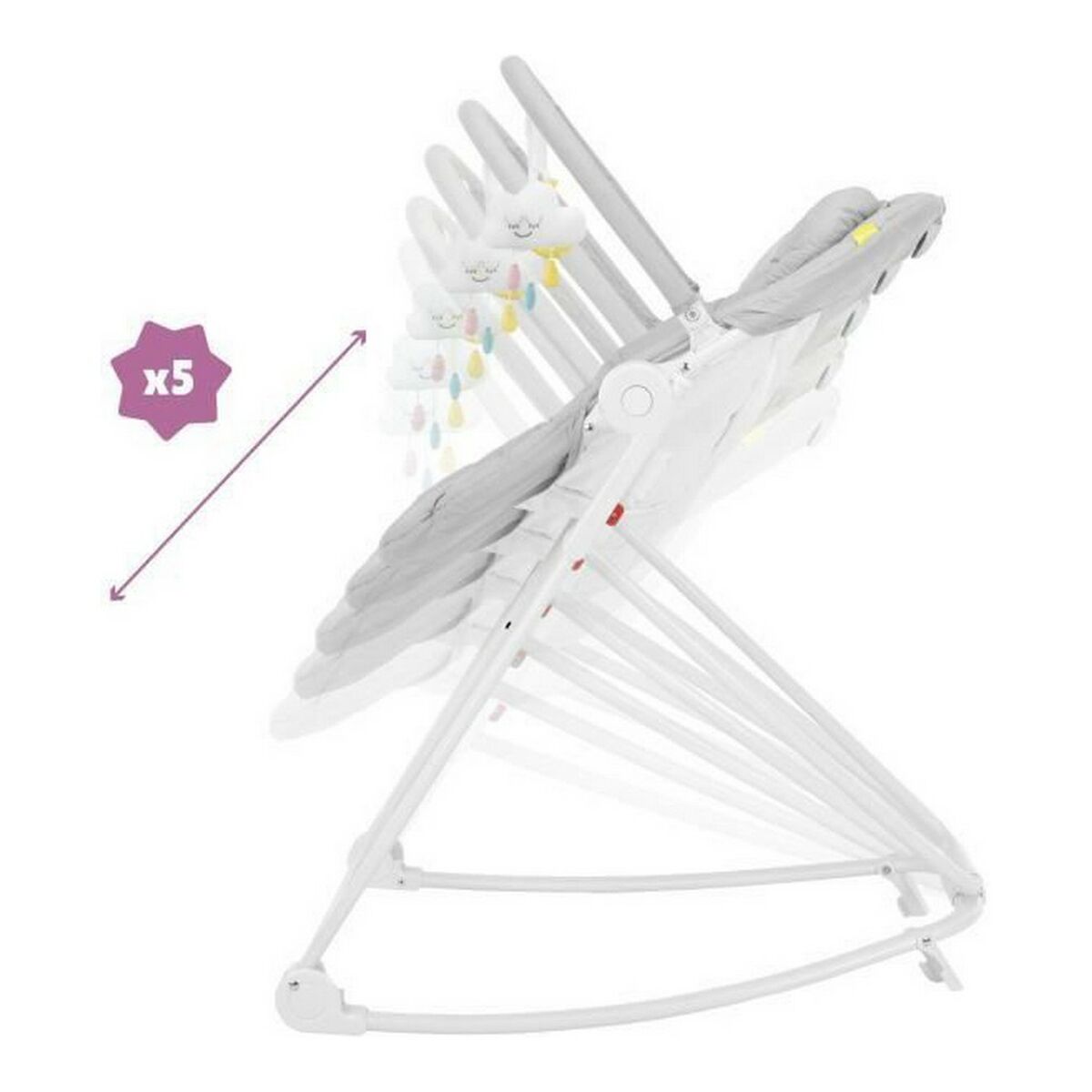 Hängmatta för bebis Badabulle Compact'up High Grå - 10