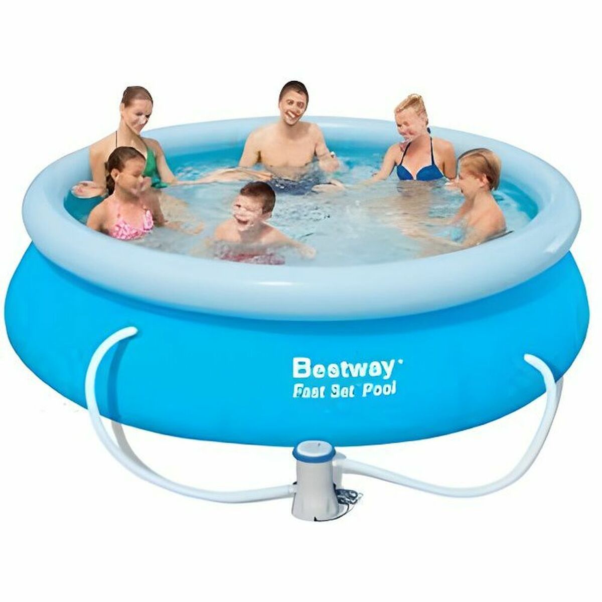 Bestway Uppblåsbar Pool Vuxen Ring med Renare 305x76 cm Trädgård 57270