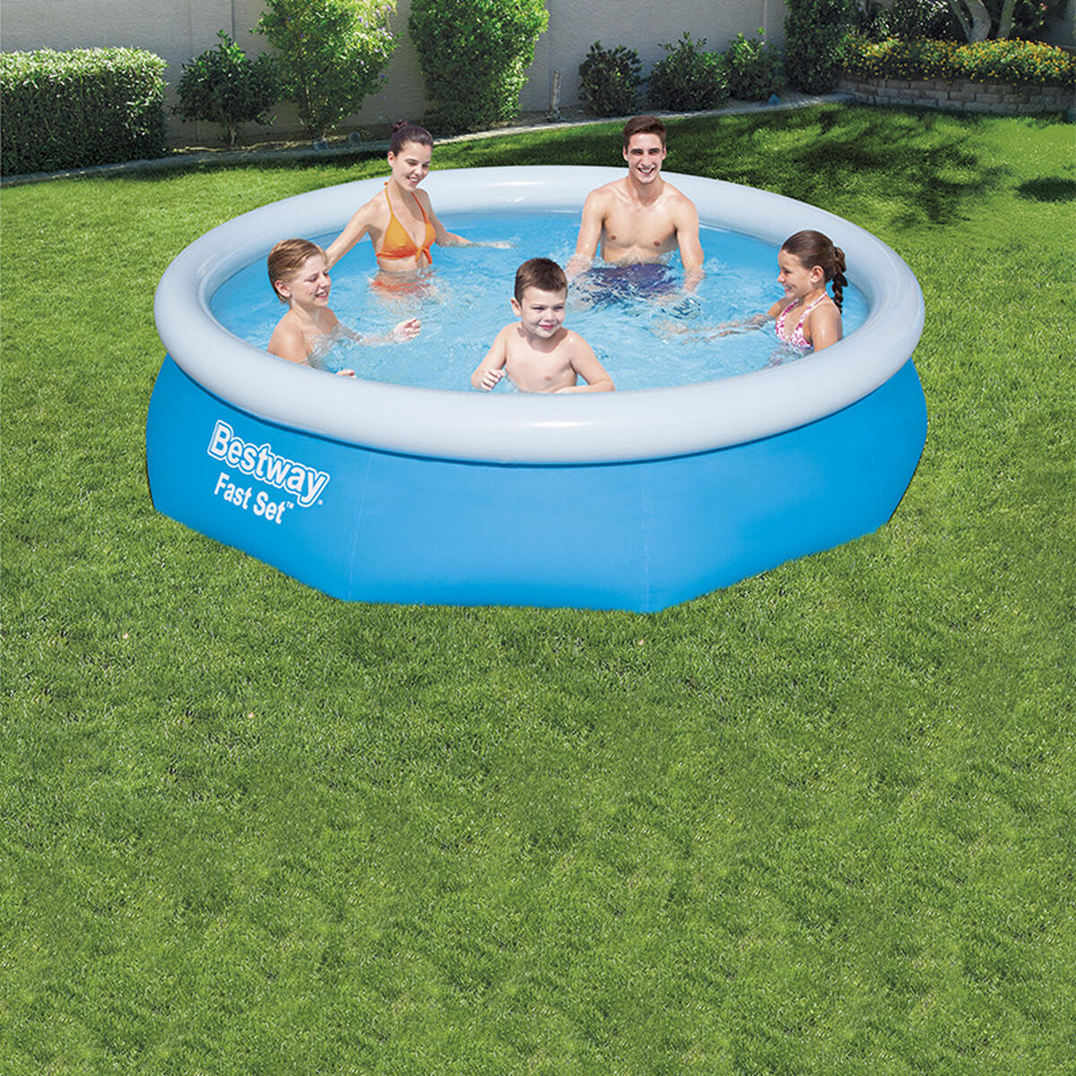 Bestway Uppblåsbar Pool Vuxen Ring med Renare 305x76 cm Trädgård 57270 - 12