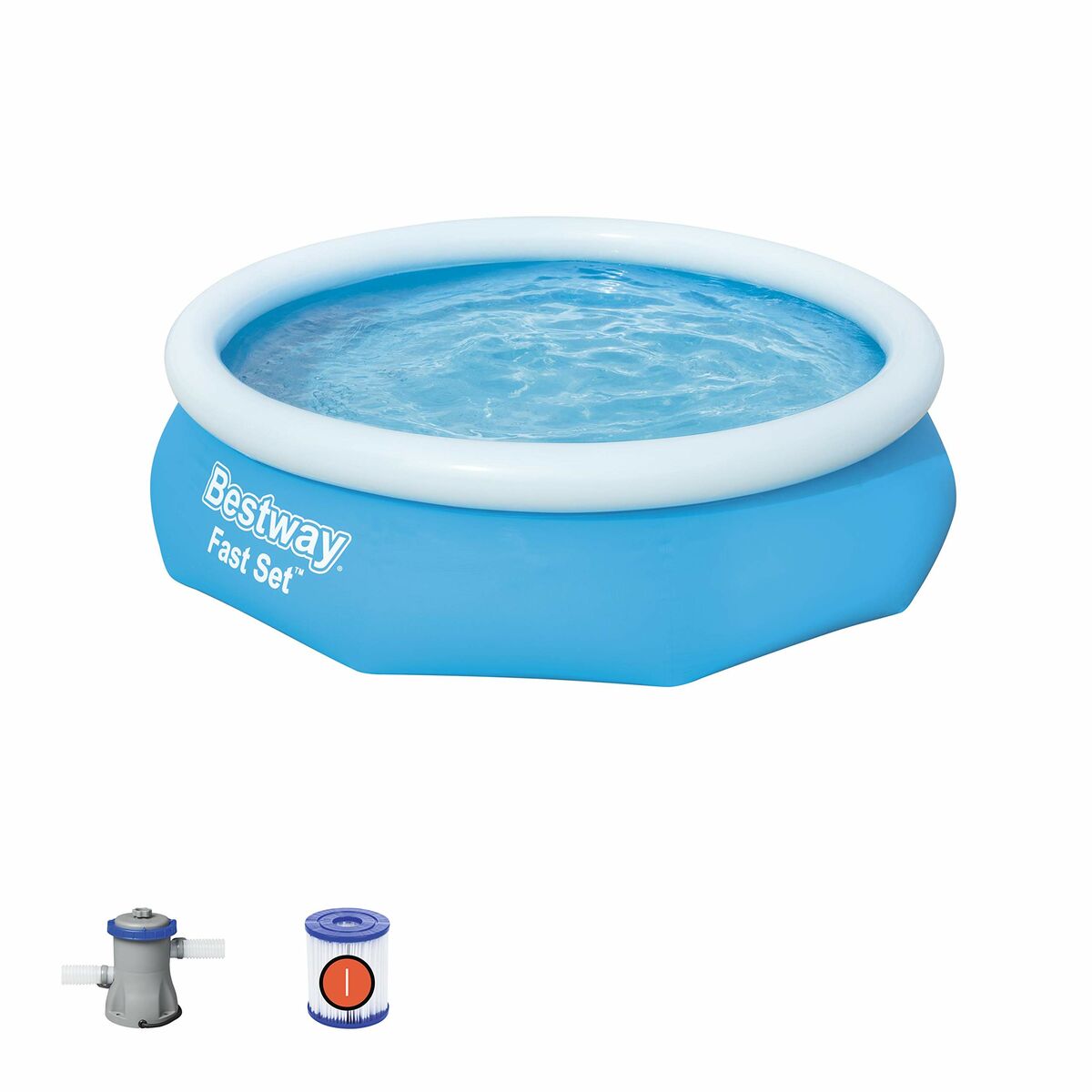 Bestway Uppblåsbar Pool Vuxen Ring med Renare 305x76 cm Trädgård 57270 - 3