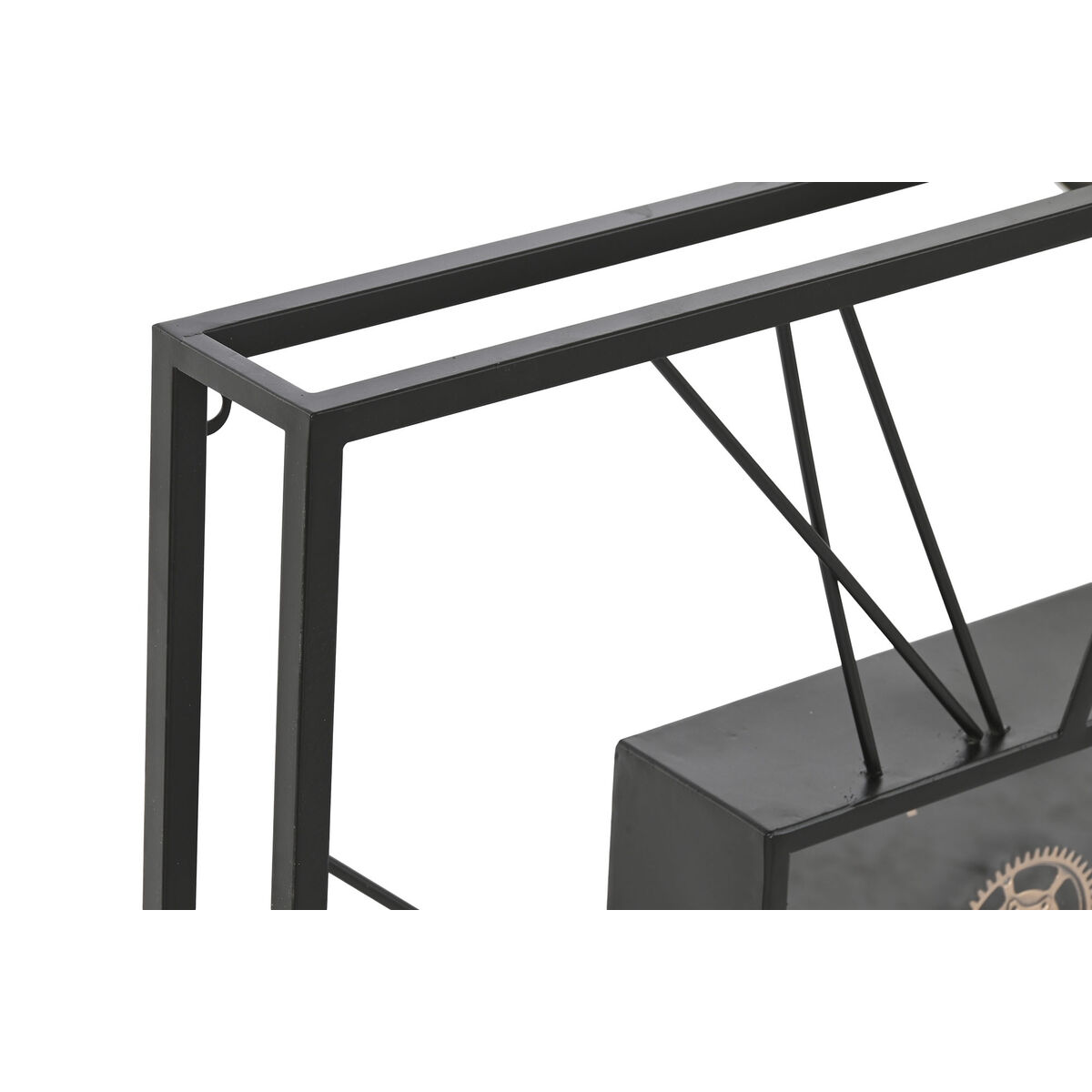 Väggklocka Home ESPRIT Svart Gyllene Metall Glas 80 x 8 x 80 cm - 2