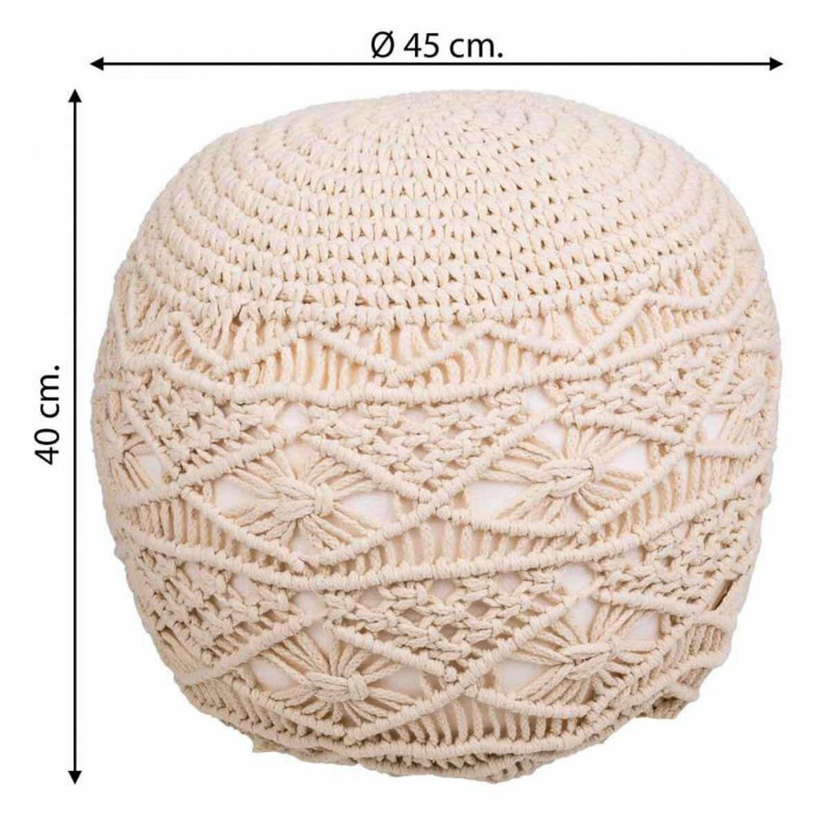 Puff Alexandra House Living Kräm polystyren 45 x 40 x 45 cm - 6