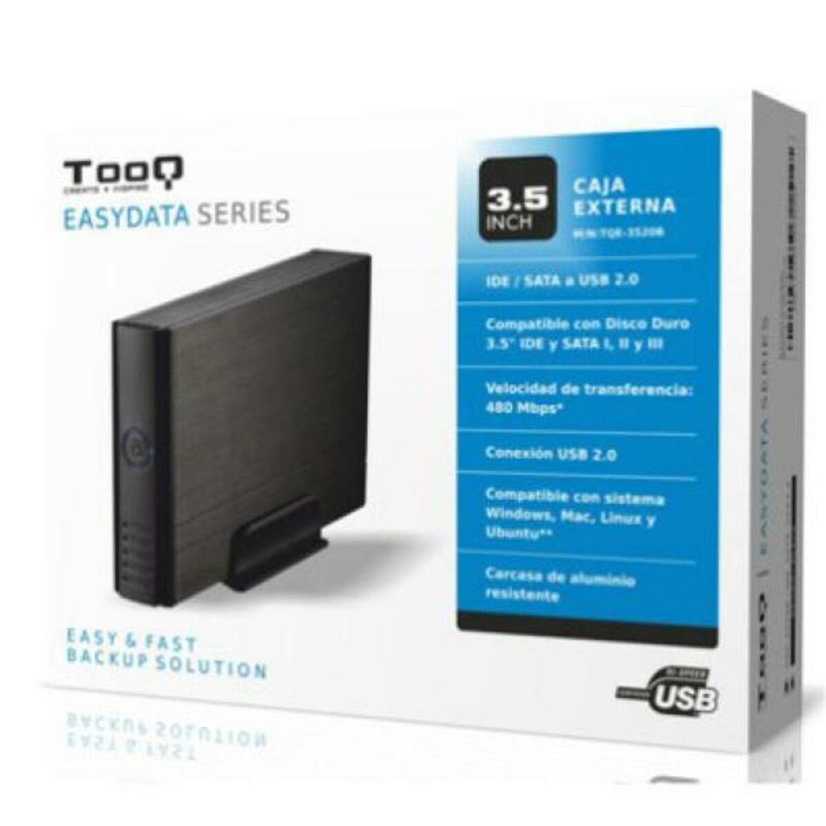 Externlåda TooQ TQE-3520B Svart 3,5" - 2