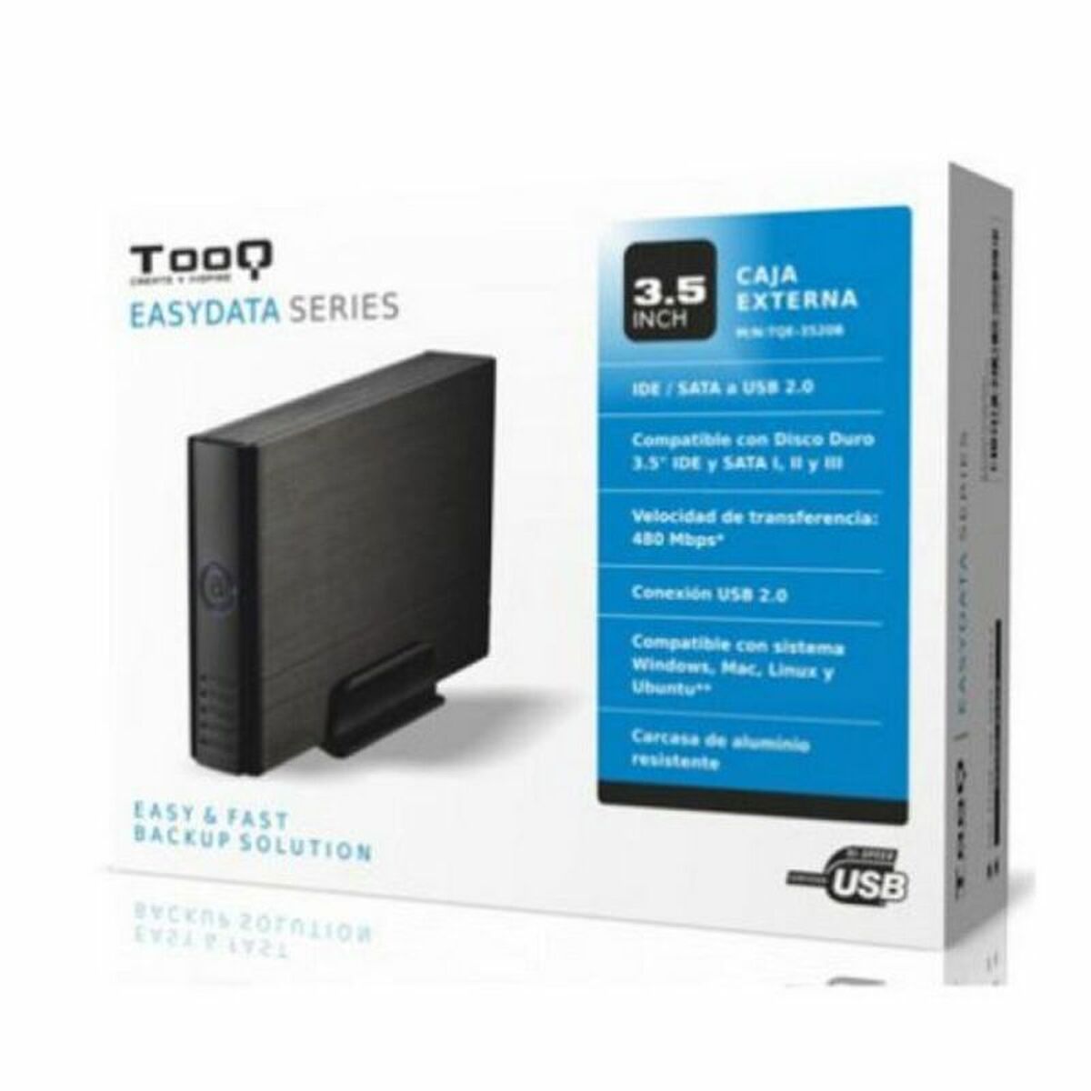 Externlåda TooQ TQE-3520B Svart 3,5" - 3