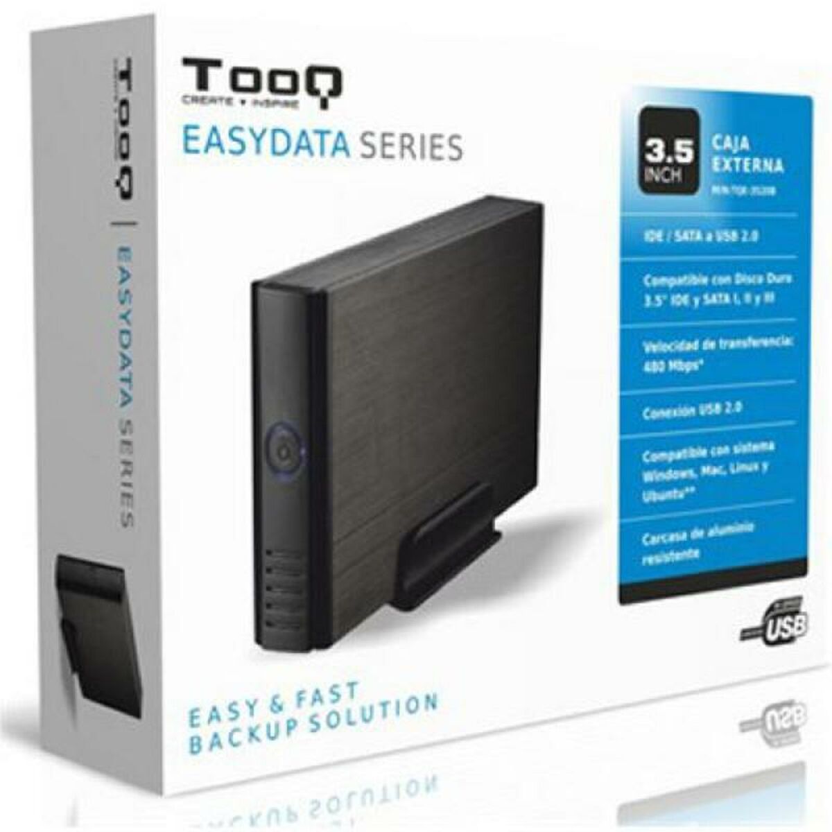 Externlåda TooQ TQE-3520B Svart 3,5"