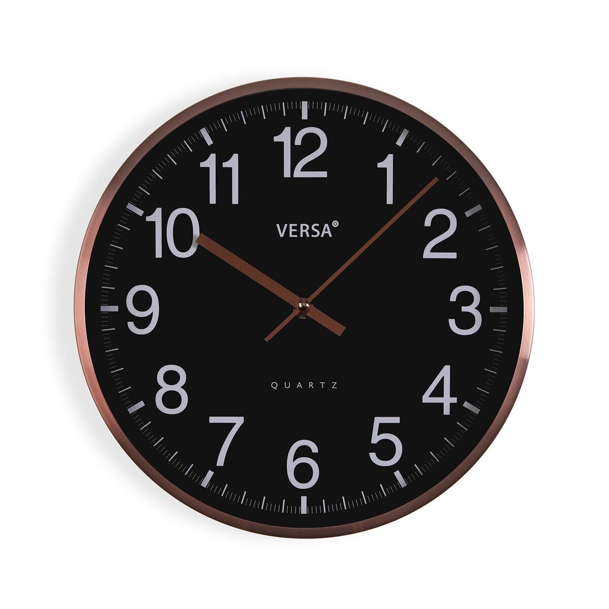 Väggklocka Versa Svart Metall