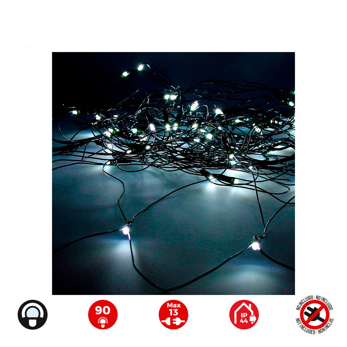 Gardinbelysning med LED EDM 71267 2 x 1,5 m Vit (1 antal) - 3